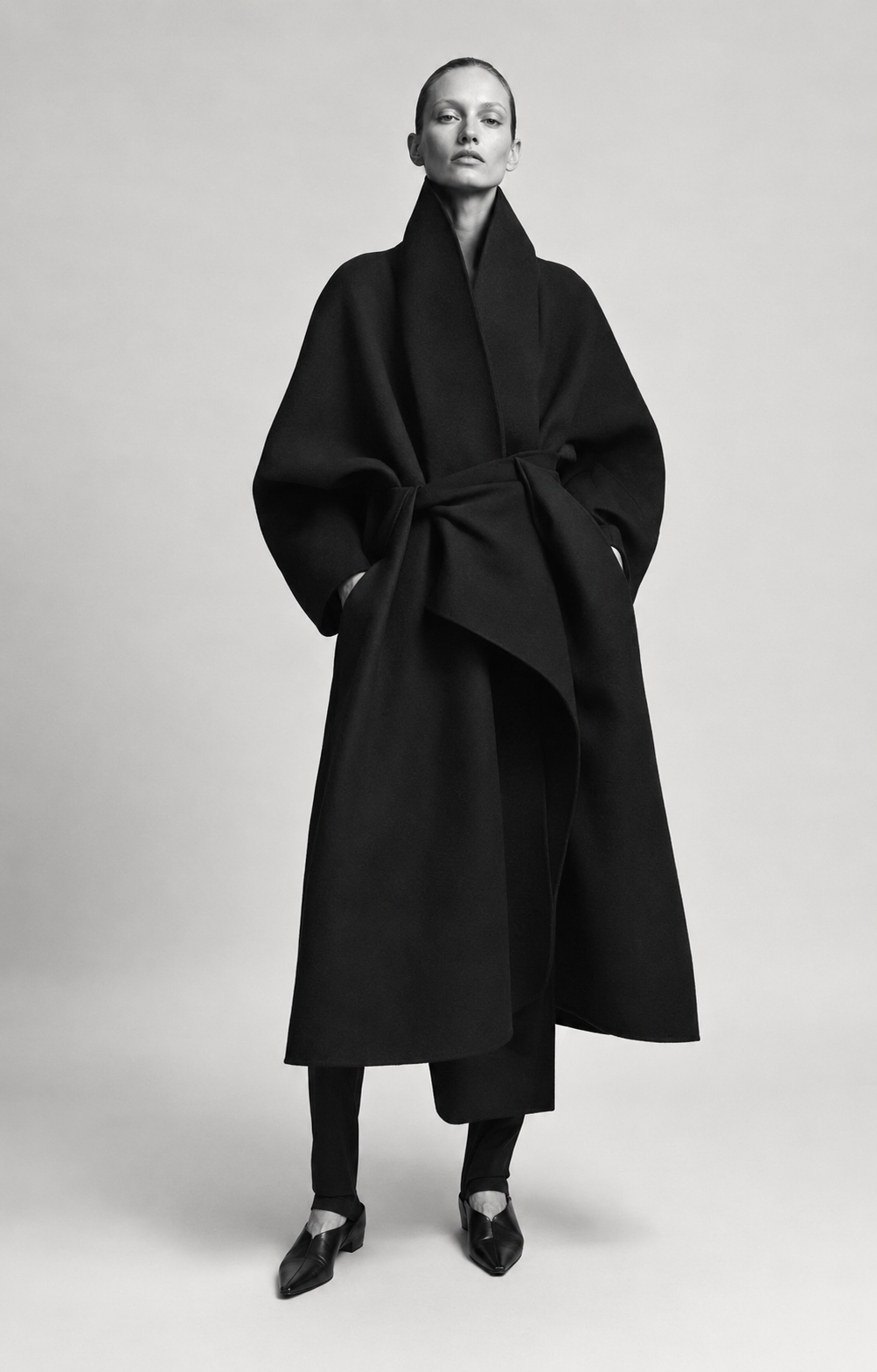 Noir couture coat campaign